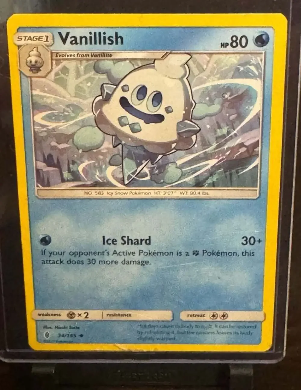 Vanillish 34/145 Sun & Moon Guardians Rising Pokemon Trading Card
